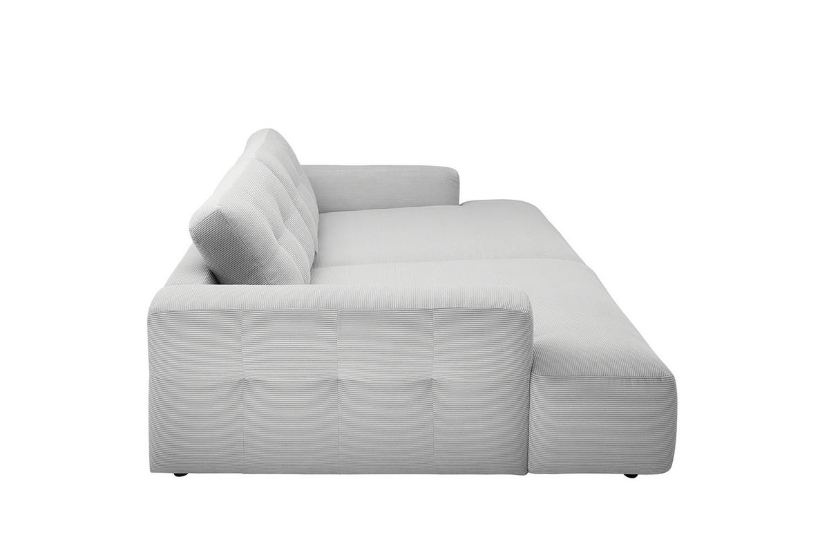 BIG SOFA MIKA Silber Cord - Silberfarben/Schwarz, Kunststoff/Textil (300/86/167cm) - KAWOLA
