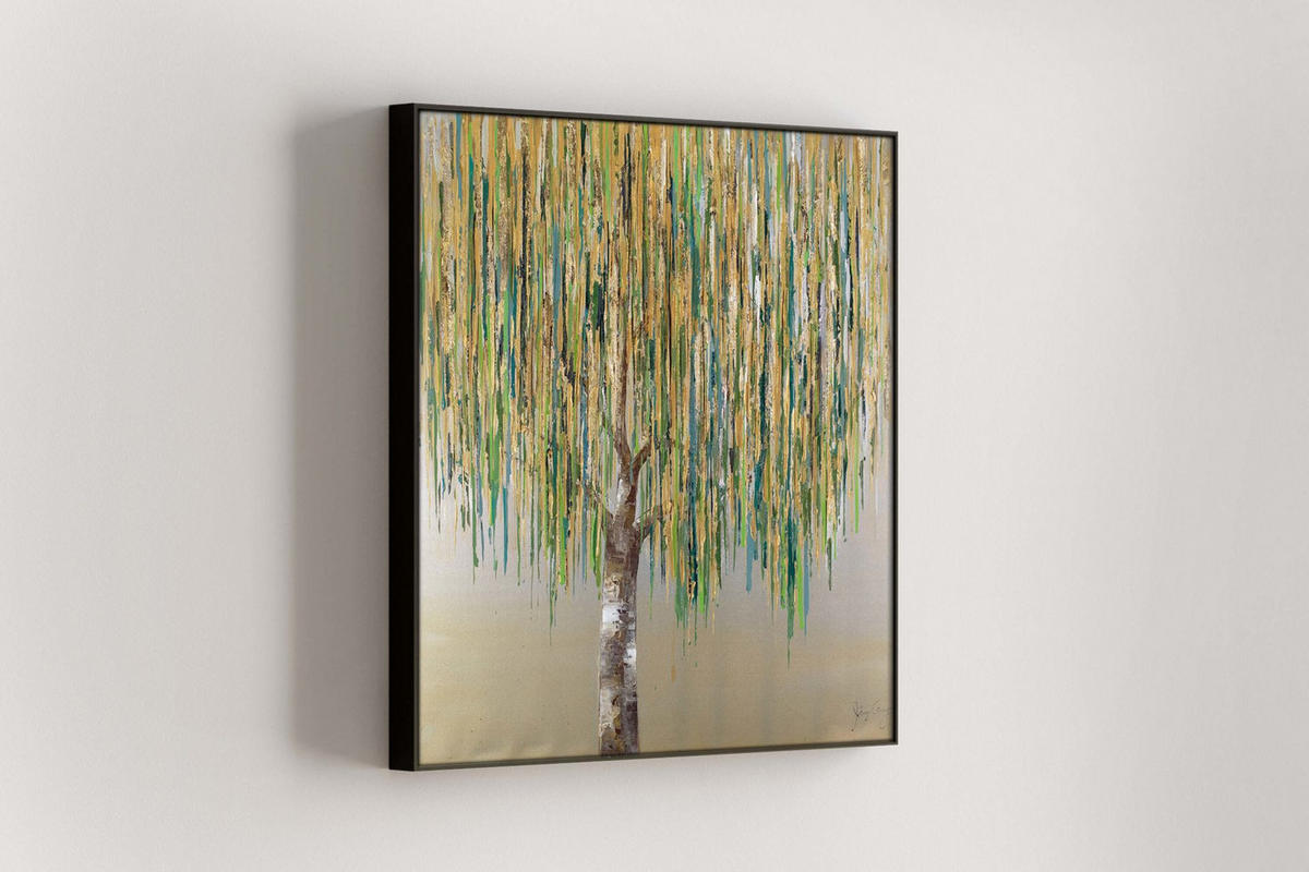 OLEJOMAĽBA 80/80 cm, Zvieratá - zelená, drevo/textil (80/80cm) - KUNSTLOFT