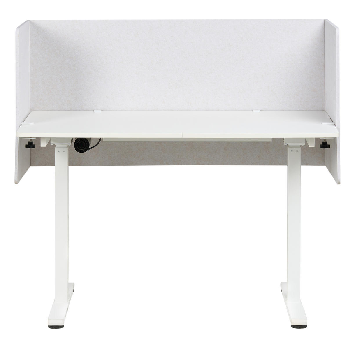 SCHREIBTISCHTRENNWAND Weiß Soloa - Creme, Kunststoff (210/61/1cm) - Beliani