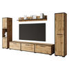 WOHNWAND Bogota XL - Schwarz/Braun, Holzwerkstoff/Kunststoff (180/30/31cm) - MIRJAN24
