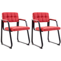 BESUCHERSTÜHLE Canam - 2er Set Kunstleder rot - Rot/Schwarz, Textil/Metall (59/84/58cm) - TPFLiving