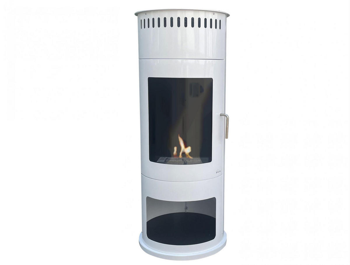 BIOETHANOL-OFEN Weiß inklusive 2 L-Tank und 3 kW Leistung - Weiß, Metall (46/112/46cm) - Purline
