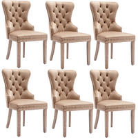 STUHL-SET DE-35903 6 Stück mit Türklopfer-Design Braun - Hellbraun, Holzwerkstoff (46.5/95/53cm) - ComfortXL