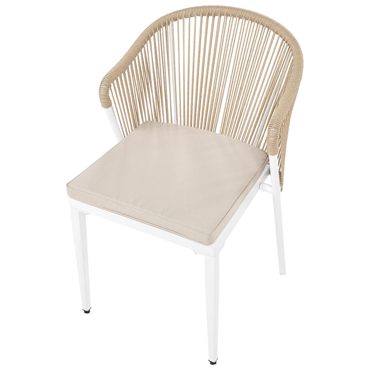 STUHL 2er-Set und Sitzkissen Metall Beige Paranea - Beige/Weiß, Metall (46/80/47cm) - Beliani