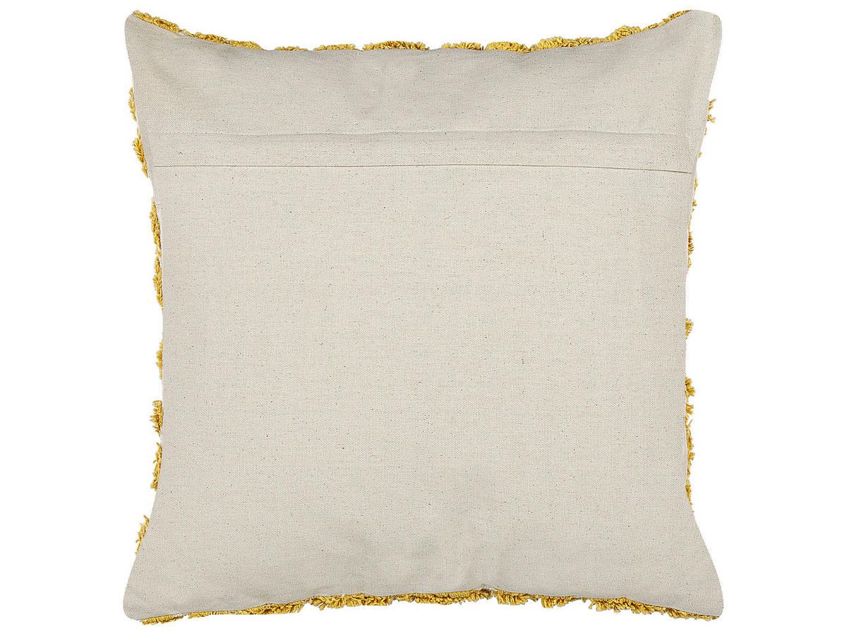 DEKOKISSEN 2er-Set Senfgelb 45/45 cm Alcea - Dunkelgelb, Naturmaterialen/Textil (45/45cm) - Beliani