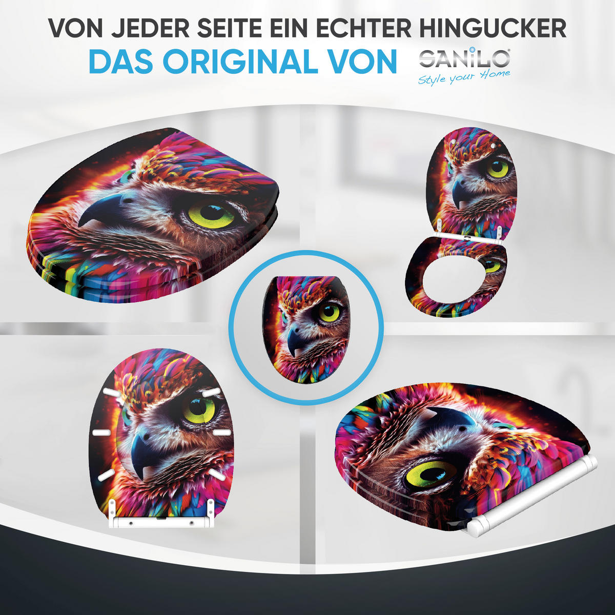 WC-SITZ mit Absenkautomatik & Top Fix Aurora - Pink, Holzwerkstoff (37.7/5.5/48cm) - Sanilo