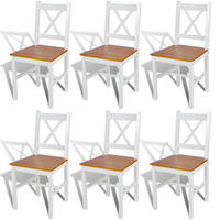ESSZIMMERSTÜHLE 6er set Weiß Kiefernholz - Weiß, Holz (45.5/85.5/41.5cm) - vidaXL