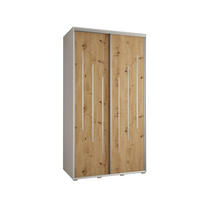 SCHWEBETÜRENSCHRANK 235,2/130/60 2-türig - Silberfarben/Eiche Artisan, Holz/Metall (130/235/60cm) - Abiks Möbel