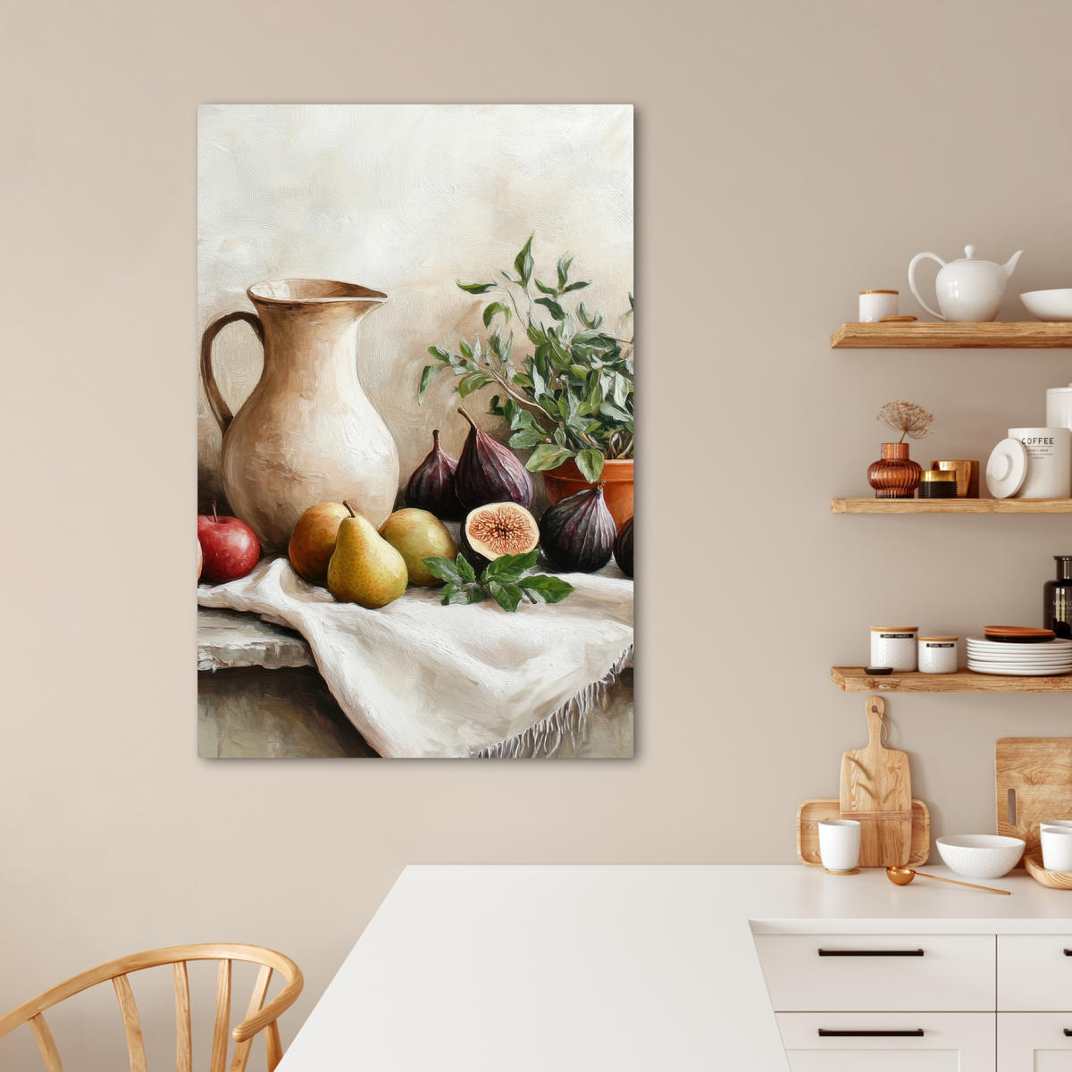 LEINWANDBILD Obst - Kräuter - Ländlich 80x120 cm - Naturfarben, Textil (80/120cm) - MuchoWow