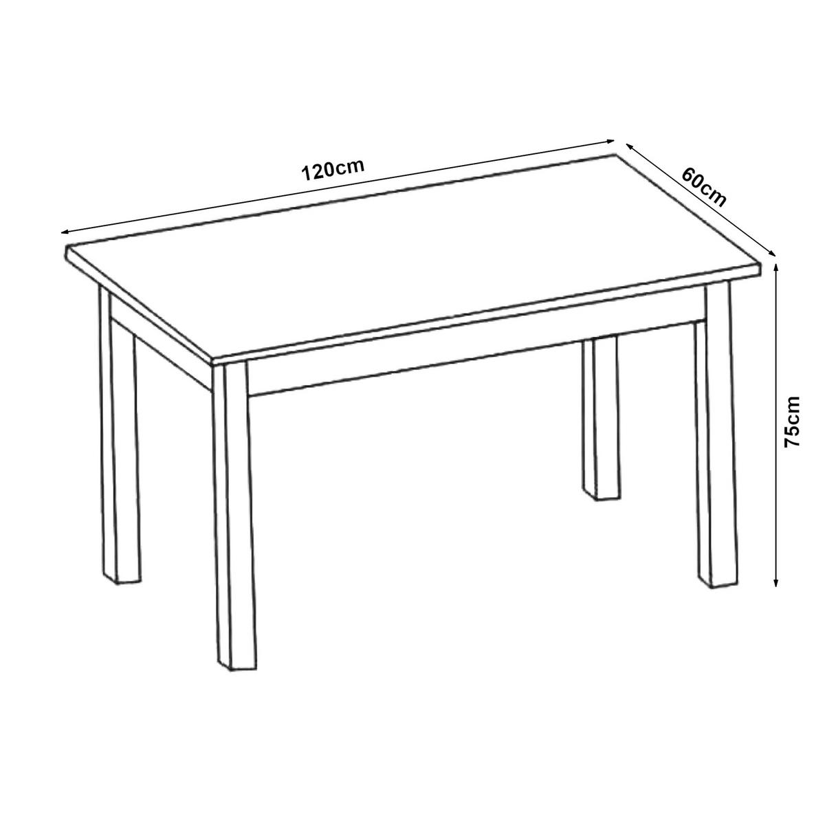 JÍDELNÍ STŮL Den Haag - černá, kov/kompozitní dřevo (60/120/75cm) - [en.casa]