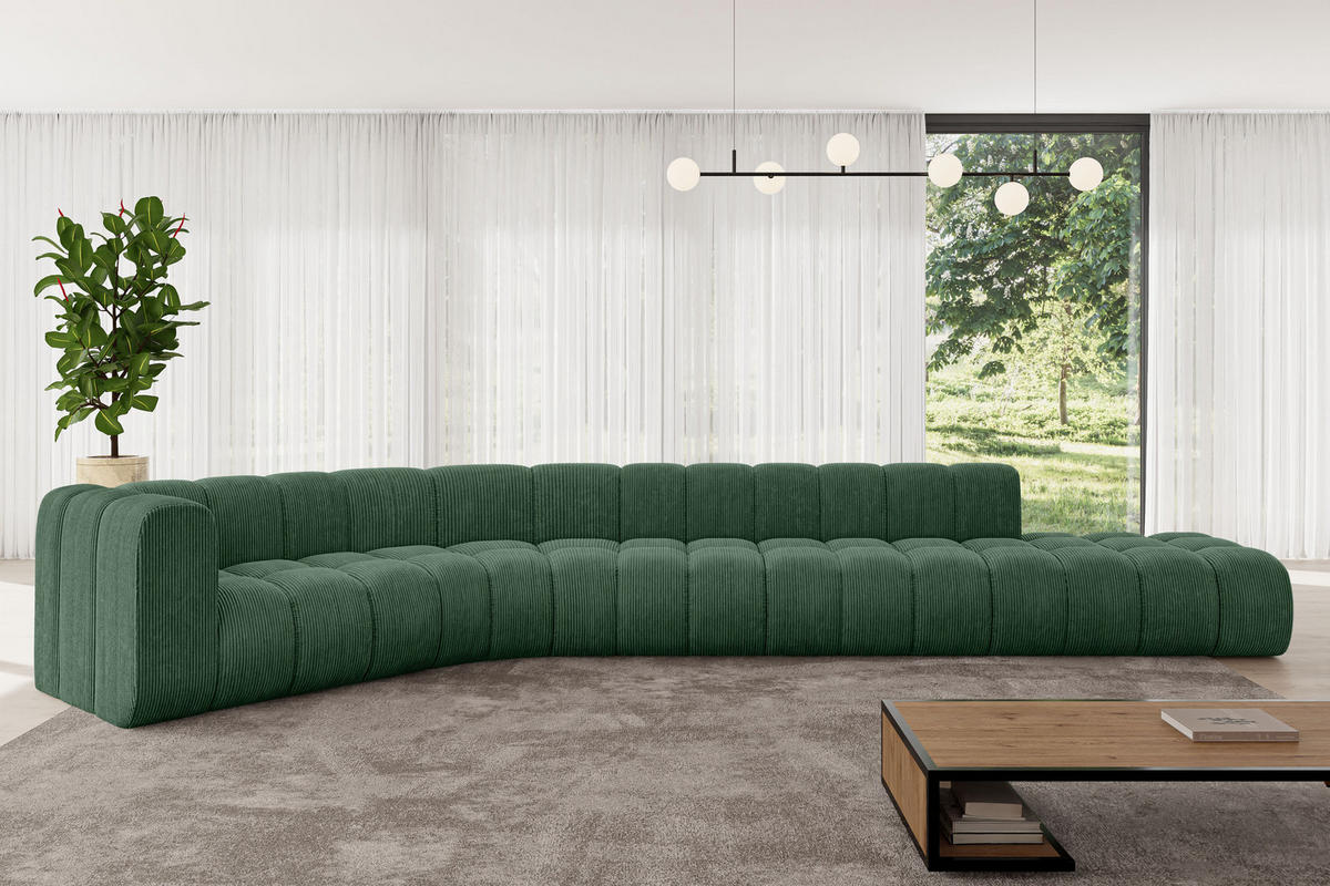 ECKSOFA modulares Sofa Tilmo-L2 - 490x194x70 cm Grün - Grün, Holzwerkstoff/Textil (490/194cm) - ALTDECOR