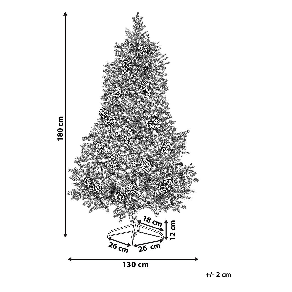 WEIHNACHTSBAUM 180 cm Grün Denali - Grün, Kunststoff (180cm) - Beliani