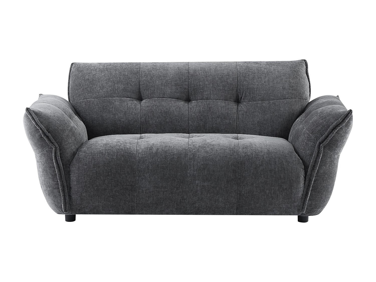 SOFA - 2 Personen - stoff - anthrazitgrau Napizo - Anthrazit, Holz/Textil (170/79/89cm) - Vente-Unique