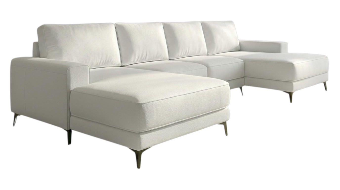 ECKSOFA VALTOR 320 cm x 185 cm – Stoff: ECO CAYENCE Weiss 1111 Farbe: Weiß - Weiß, Textil (320/185cm) - A&J MöbelLand