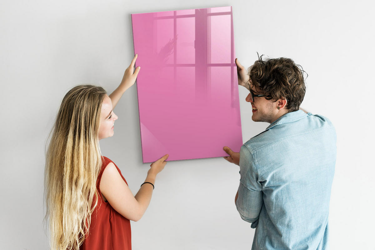 MAGNETTAFEL 60x90 Rosa schwarzer Marker - Pink, Glas (60/0.4/90cm) - TULUP