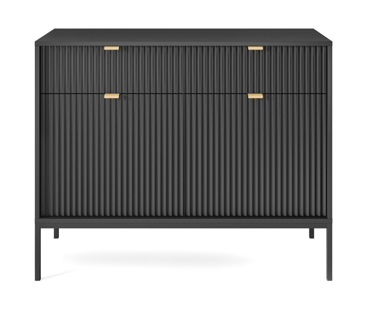 SIDEBOARD 104 cm mit Schubladen Galla, Sideboard, Schwarz - Schwarz, Holz (104/83/39cm) - Emporius