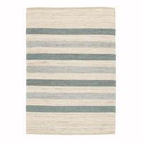 DESIGN-TEPPICH aus handgewebter Jute blau - Blau, Naturmaterialien (200/290cm) - AFK Living