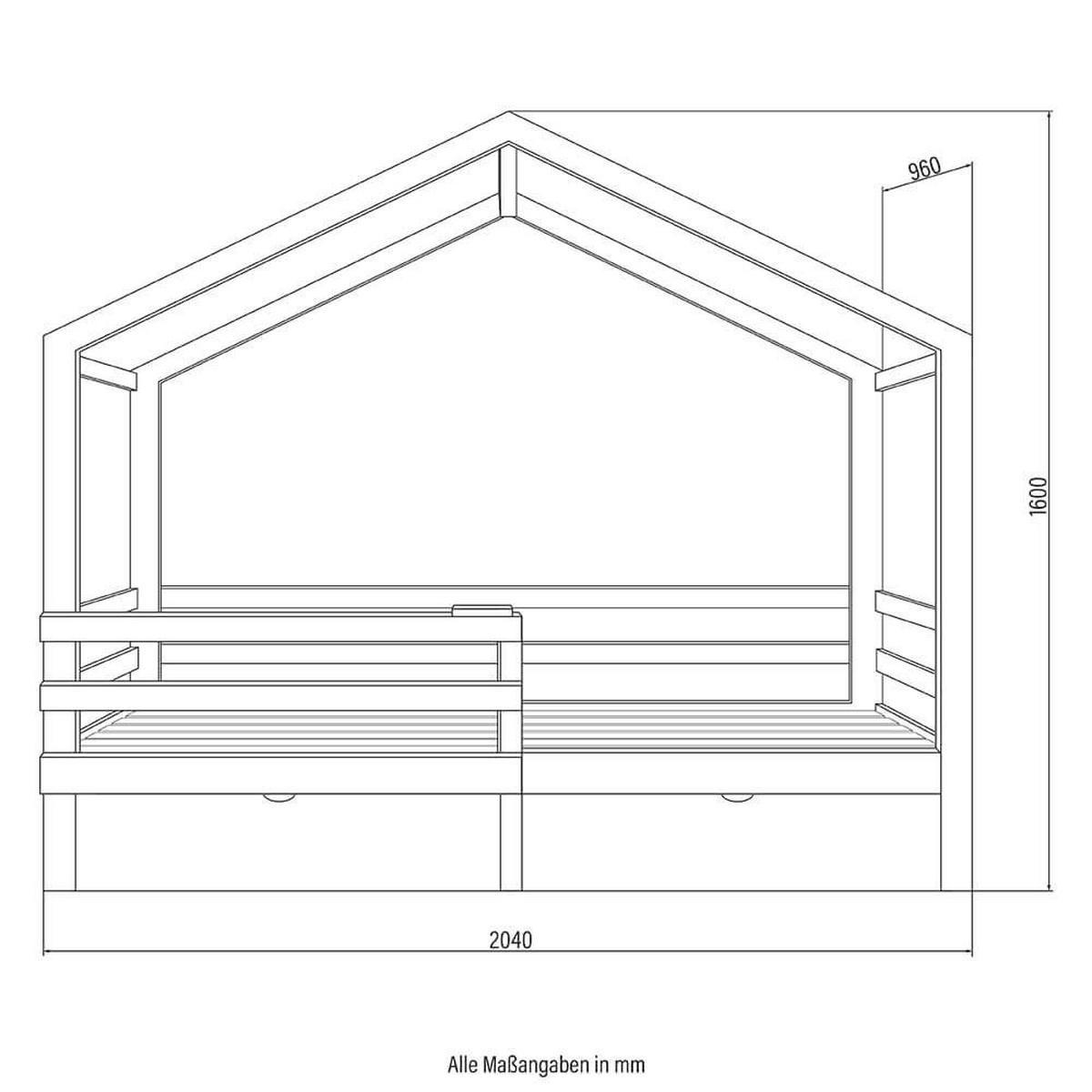 KINDERBETT mit Schubladen WOLKENLAND – 90 x 200 cm Grau - Grau, Holz - Home Deluxe