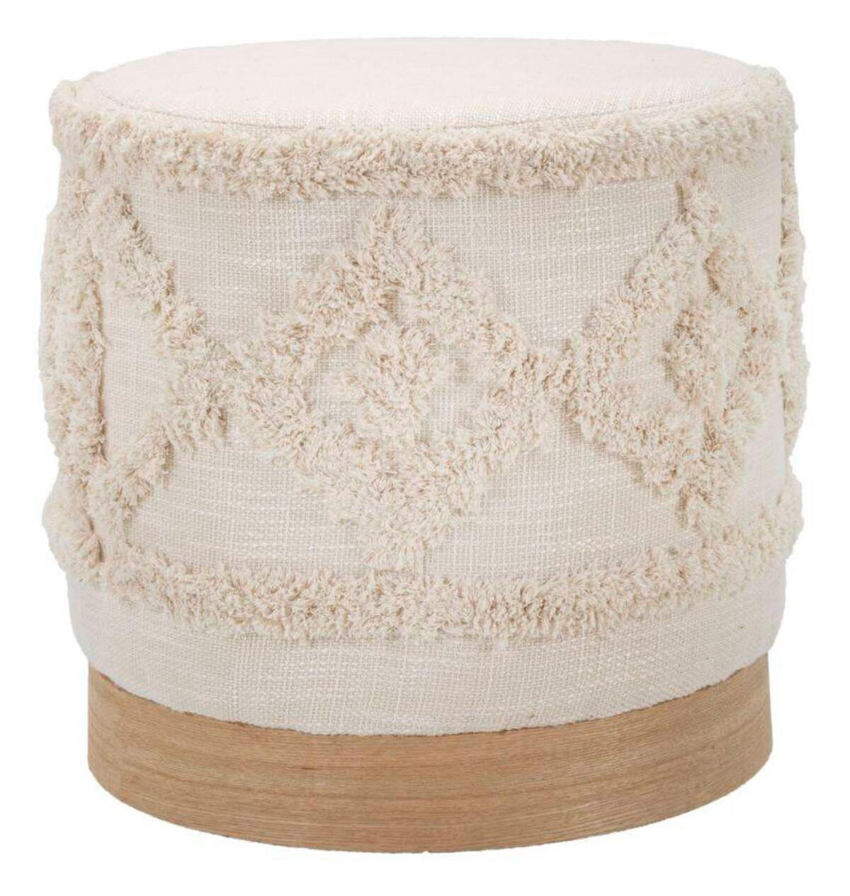 HOCKER Damasco Ø 40 cm - Beige, Holzwerkstoff (40/40/40cm) - Mauro Ferretti