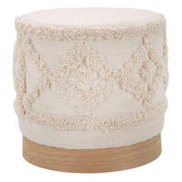 HOCKER Damasco Ø 40 cm - Beige, Holzwerkstoff (40/40/40cm) - Mauro Ferretti