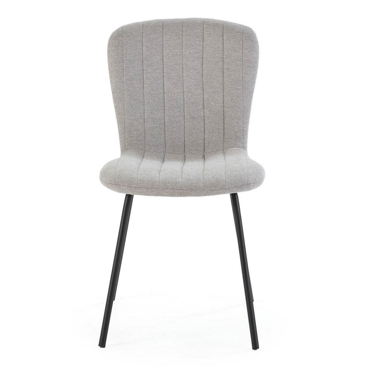 STUHL 4er-Set Lucky hellgrauer Stoff - Hellgrau, Textil/Metall (46/85/57cm) - VS Venta-stock