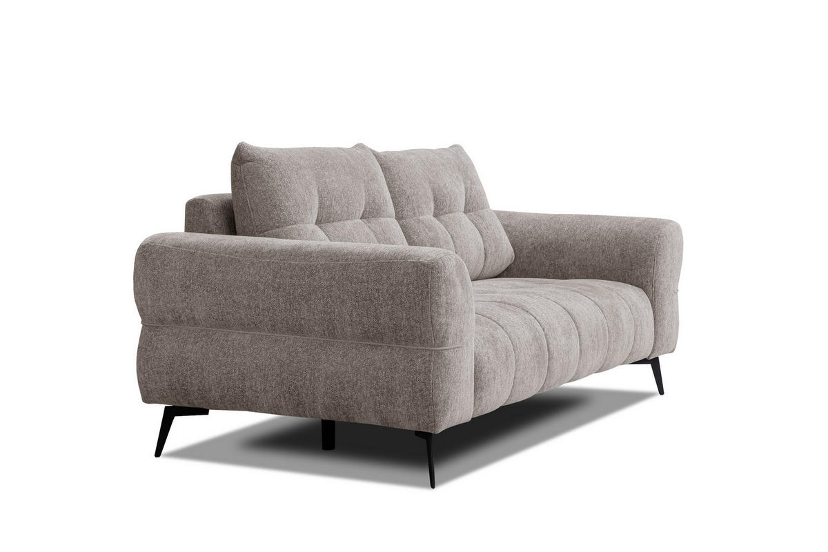 SOFA SALVINI 3-Sitzer, dunkelbeige - Beige, Holz/Textil (237/88/99cm) - Courtois Laville