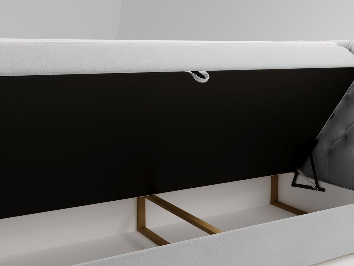 BOXBETT Montego 180x200 Hellgrau - Hellgrau, Holz/Textil (180/200cm) - Graingold