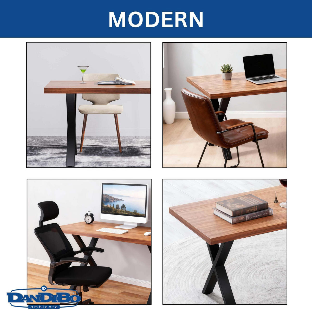 BANKGESTELL X-Form Metall Schwarz 40/43 cm - Schwarz, Metall (40/43/8cm) - DanDiBo