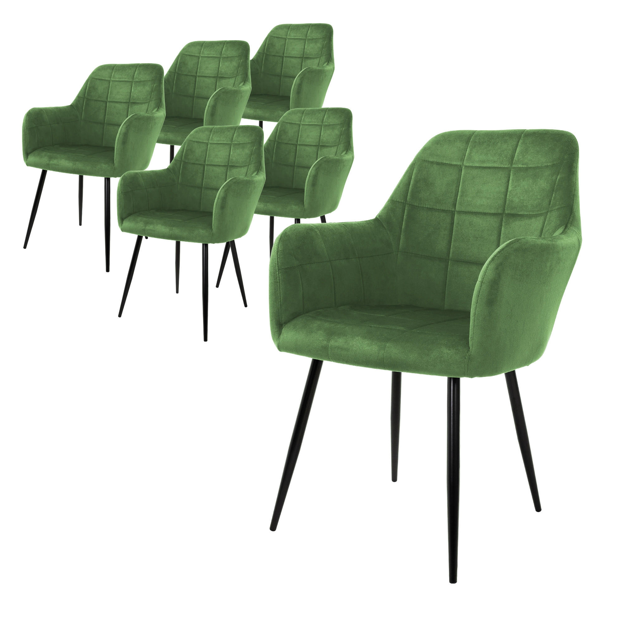 ML-DESIGN JÍDELNÍ ŽIDLE, sada 6 ks, šalvějový samet