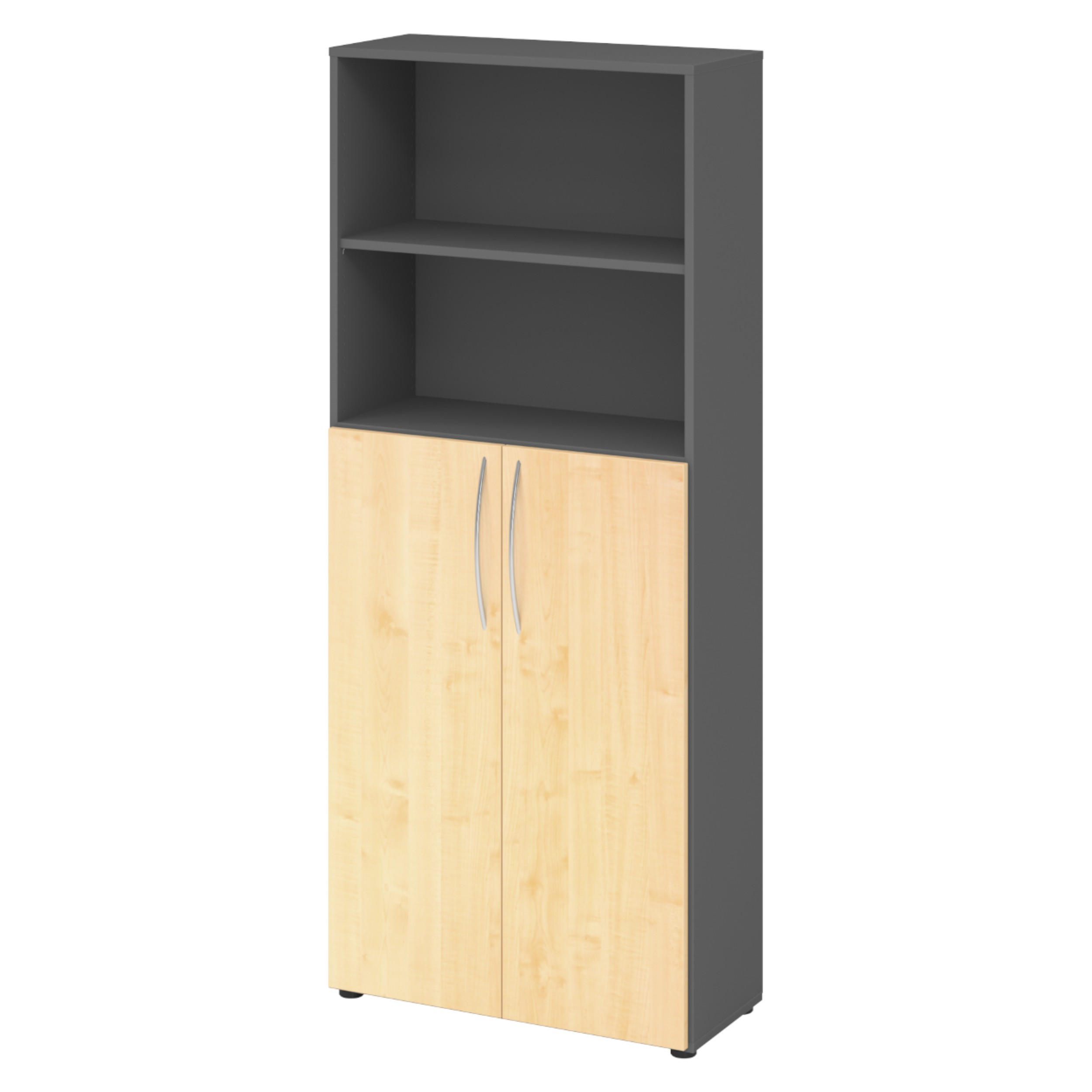 bümö Regalschrank Graphit, Ahorn 80x188x35 cm