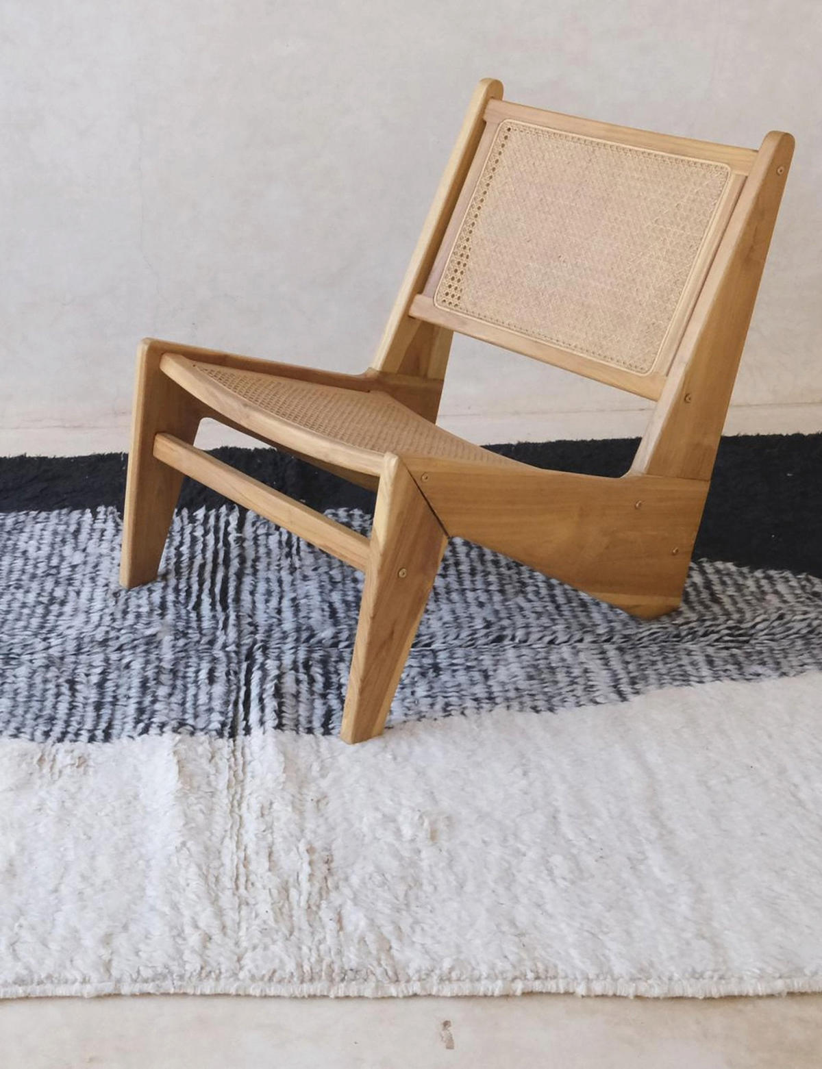 BERBERTEPPICH aus reiner Wolle 157x 255 cm - Schwarz, Naturmaterialien (157/255cm) - AFK Living