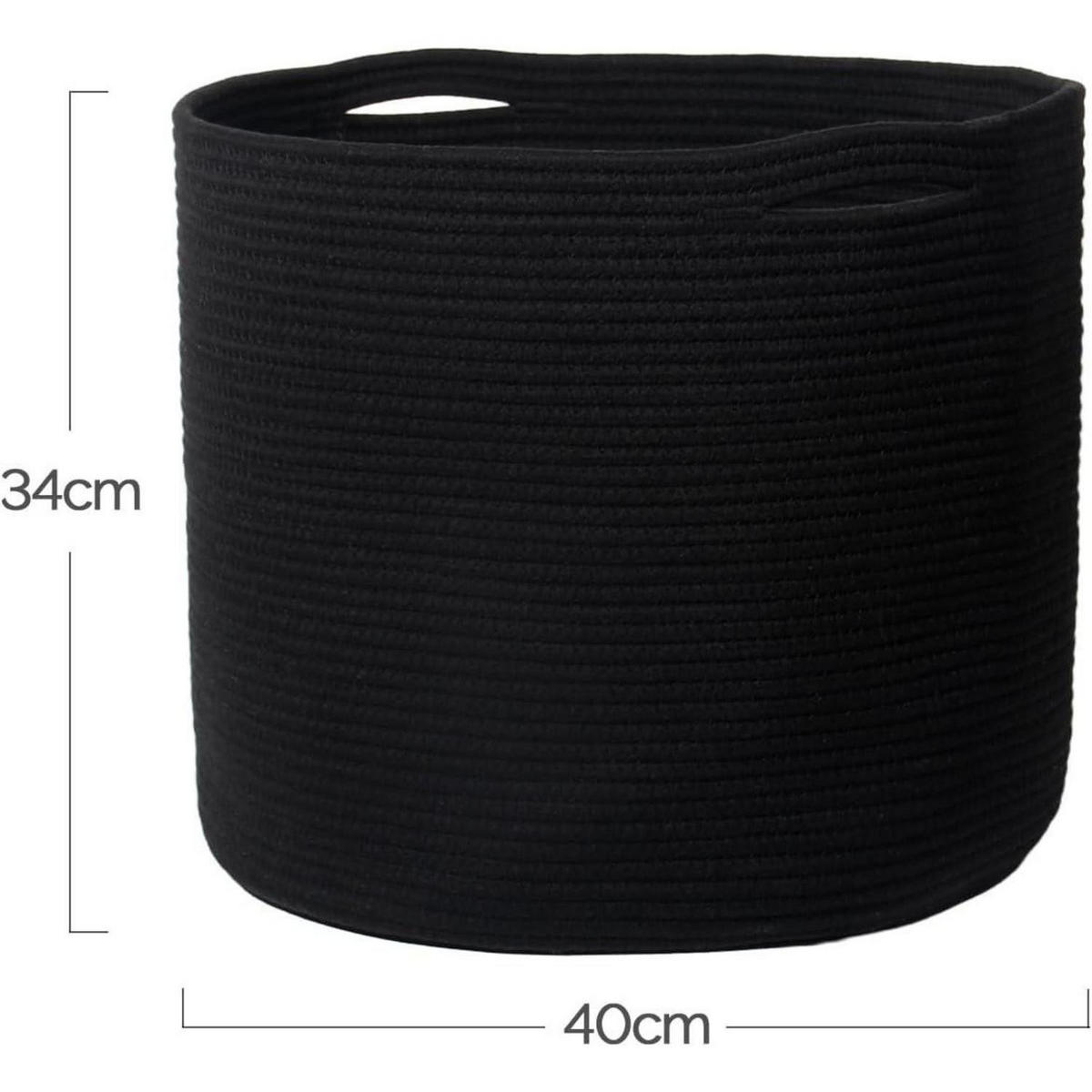 WÄSCHEKORB Baumwolle Schwarz 40 cm - Schwarz, Textil (40/35/40cm)