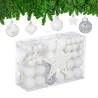 WEIHNACHTSKUGELN Weiß 101er-Set - Weiß, Kunststoff (20/19/2.5cm) - Relaxdays