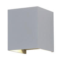 LED WANDLEUCHTE Grau Aluminium - Grau, Metall (10/10/10cm)