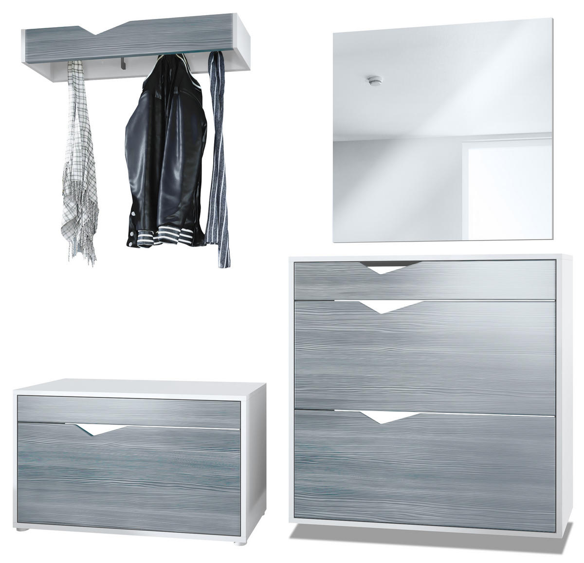 GARDEROBE Kolmio Fronten in Avola-Anthrazit - Anthrazit, Holzwerkstoff (190/185/33cm) - Vladon