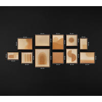 GEMÄLDE Lied der Wüste Schattenfugenrahmen Eichefarben 11-teilig - Eichefarben, Holz (200/80cm) - YS-art gallery