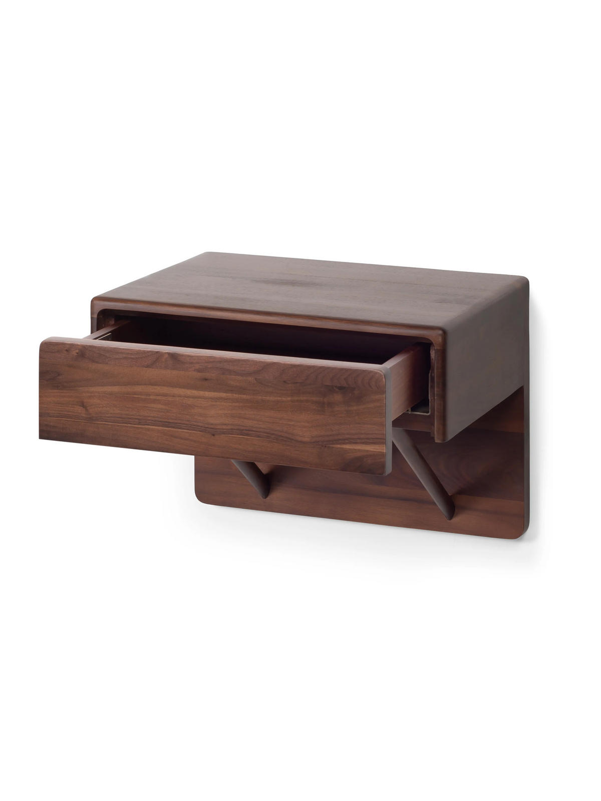 WANDNACHTTISCH Frank H30 aus Nussbaum mit Schublade - Braun, Holz (40/30/30cm) - WOODEK