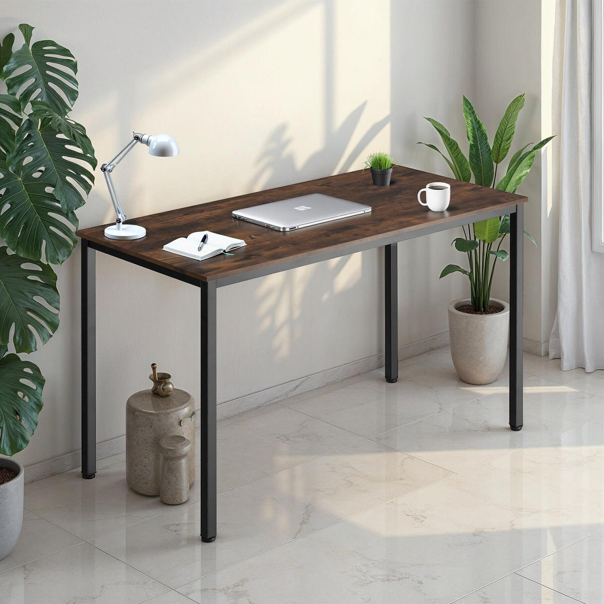 SCHREIBTISCH Vanport,120 x 60 x 75,5 cm,Industrial Holz dunkel, rustikal - Rostfarben, Holzwerkstoff (120/60/75.5cm) - tectake