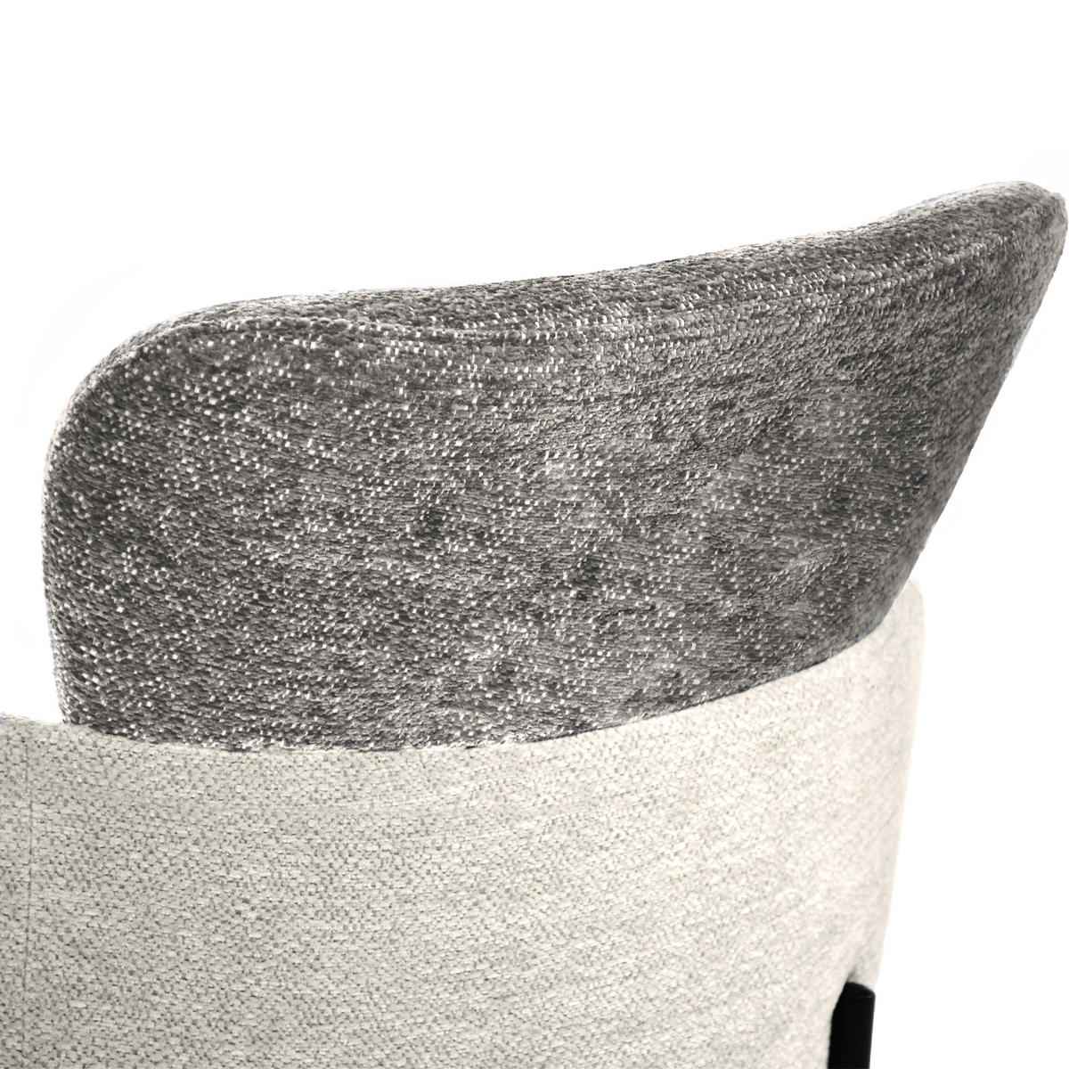 ARMLEHNENSTUHL Osmo mit Metallbeinen, Bouclé-Stoff, Beige+Dunkelgrau - Dunkelgrau/Beige, Textil/Metall (60/85/57cm) - Beautysofa