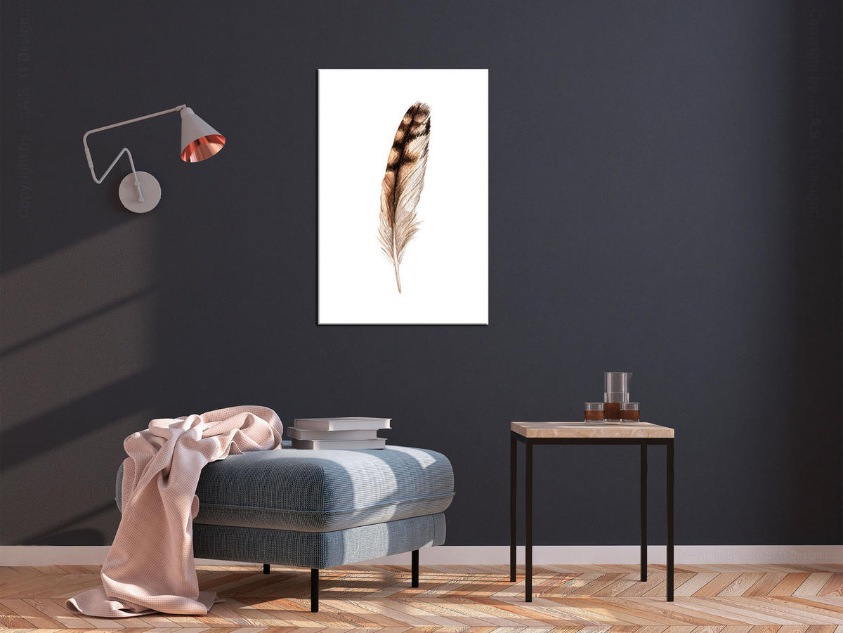 KUNSTDRUCK Weiß 80/120 cm - Weiß/Braun, Textil (80/120cm) - KUNSTLOFT