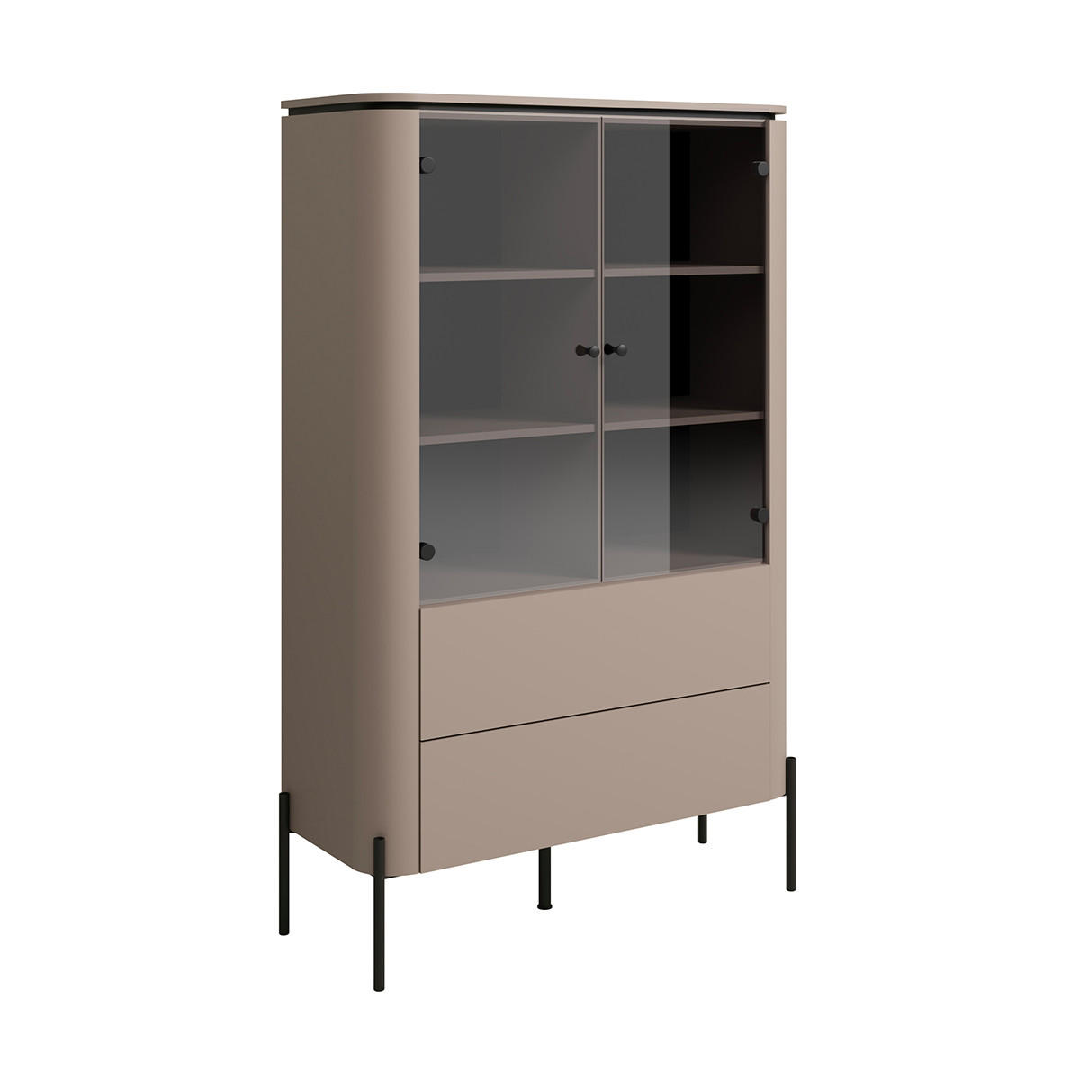 VITRÍNA Krtek - šedohnědá, kompozitní dřevo (98/160/39.5cm) - Petits-meubles