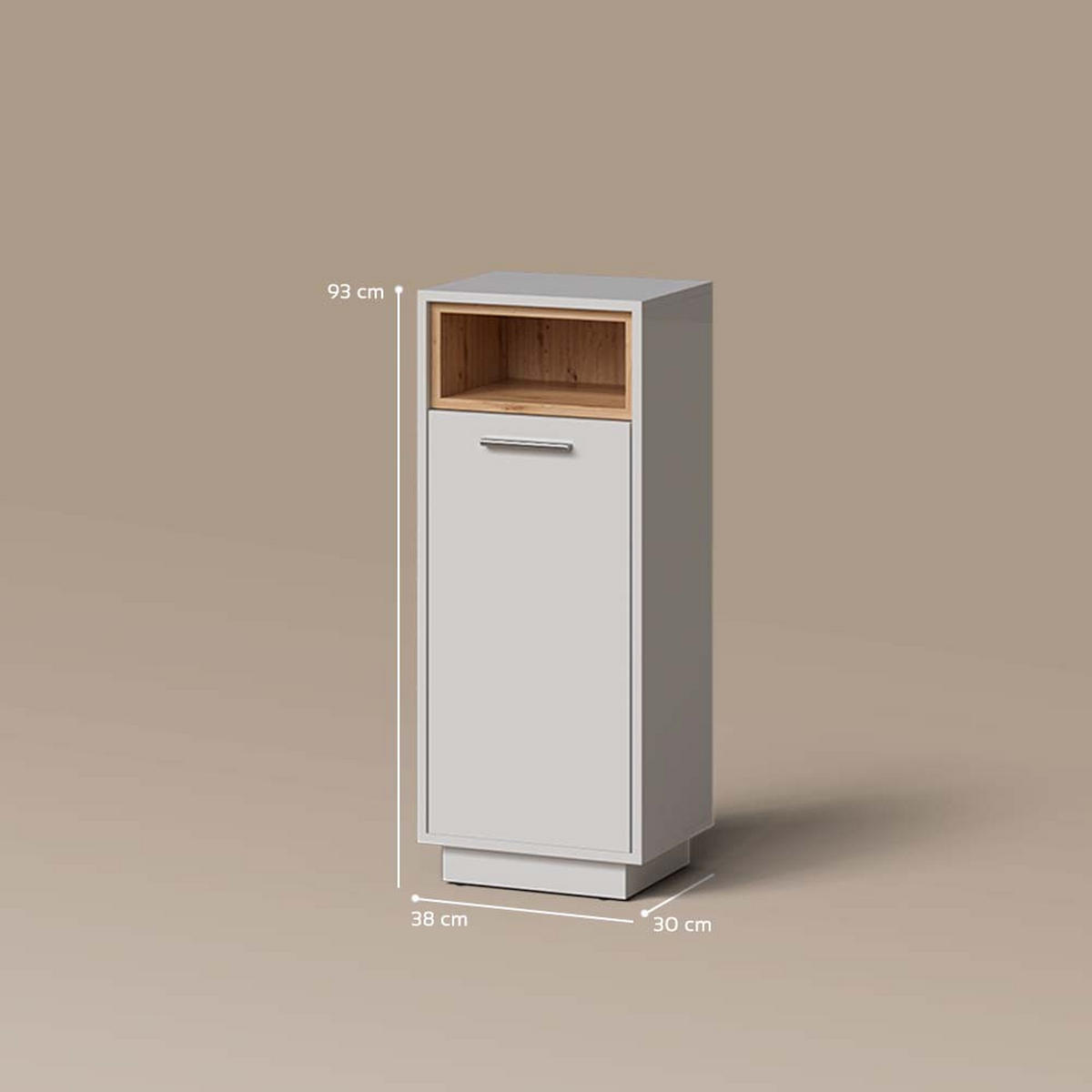 MIDISCHRANK Temo Weiß 30 x 93 cm - Weiß, Holzwerkstoff (30/93/30cm) - Livinity®