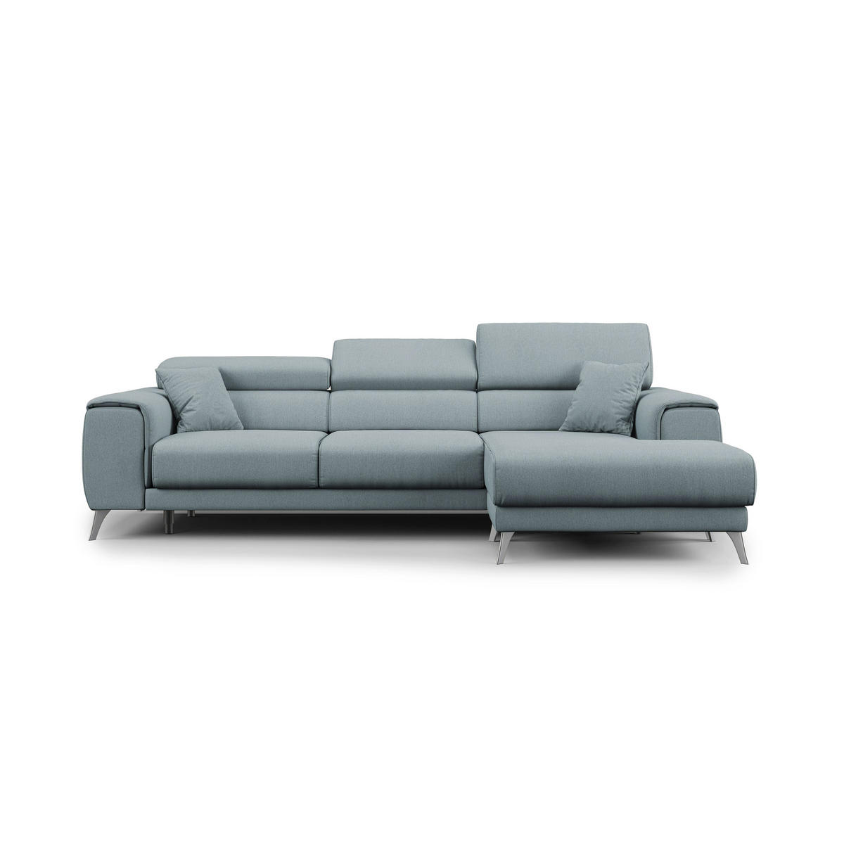 ECKSOFA LINKS Fusion - Hellblau, Textil (260/102cm) - Divani.store