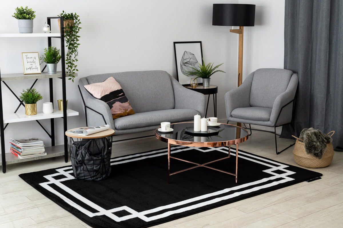 TEPPICH Hampton 160/220 cm - Schwarz, Textil (160/220cm) - rugsX