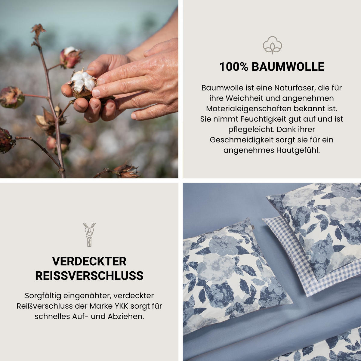 BETTWÄSCHESET Vichy - Renforcé - 2-teilig - 135 x 200 cm - Hellblau - Hellblau, Textil (135/200cm) - SCHIESSER