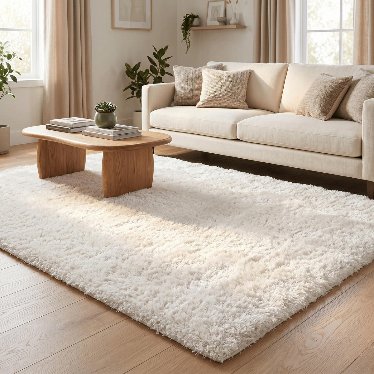 HOCHFLOR SHAGGY TEPPICH LUXUS FEELING MIX - Weiß, Textil (80/240cm) - Snapstyle