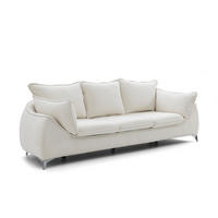 3-SITZER SOFA MELANI elegant Stillvoll Polstersofa 252 cm - Creme, Holz (252/90/88cm) - Muffo