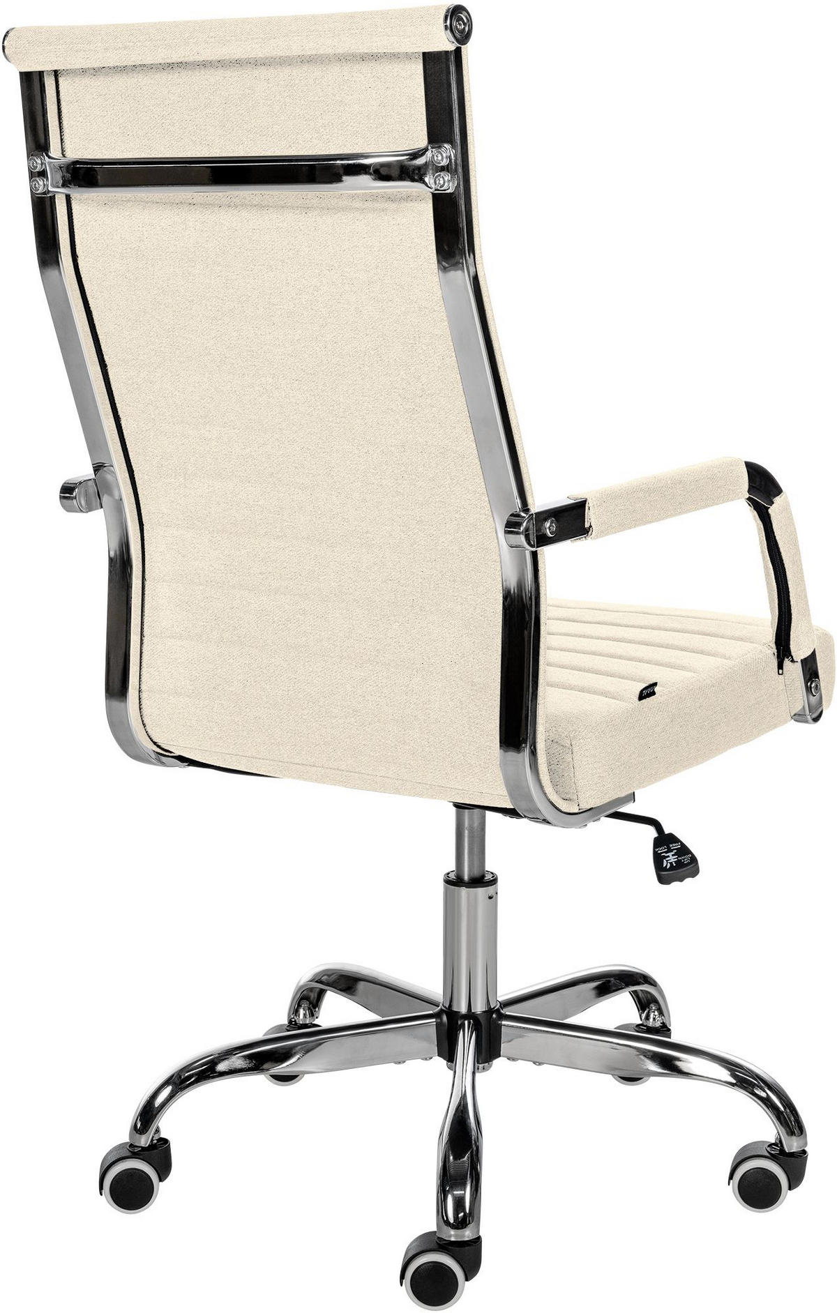 DREHSTUHL Stoff creme - Chromfarben/Creme, Textil/Metall (51/98/63cm) - CLP