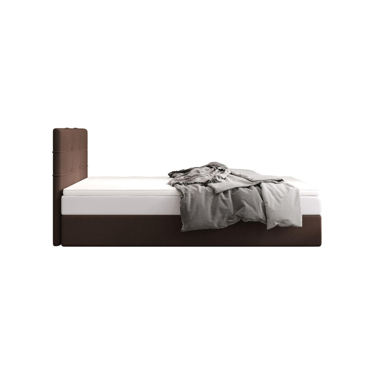 BOXBETT DUO 2 90x200 Cosmic 800, mit Matratze H3, Bonell und Topper, Dunkelbraun - Dunkelbraun, Holz/Kunststoff (90/200cm) - Bedante