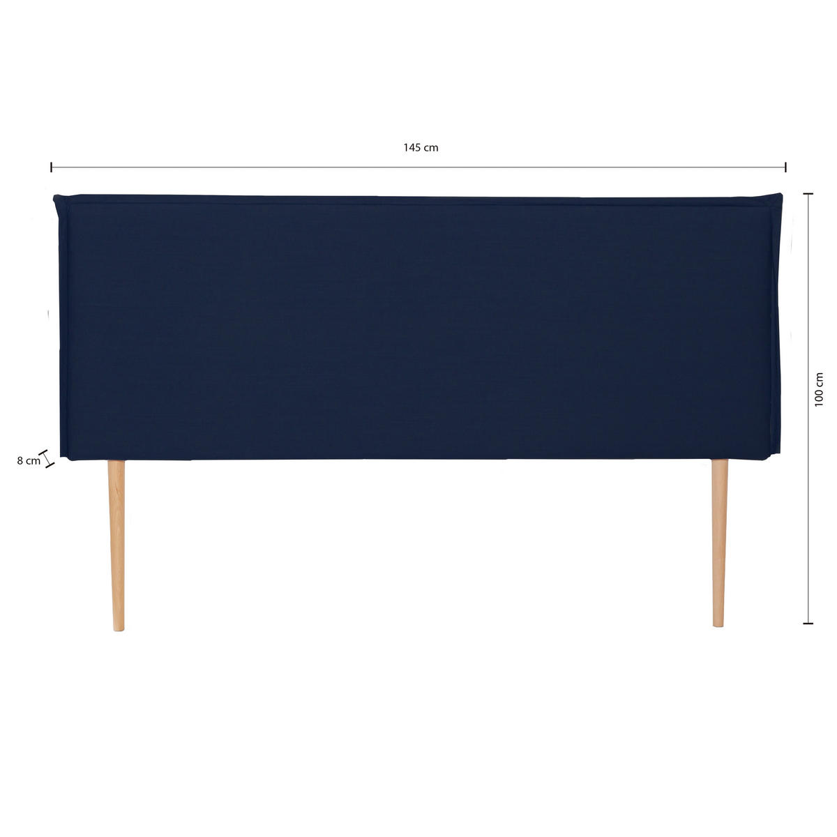 KOPFTEIL Gepolstertes aus 100% Leinenstoff Blau 145/100/8 cm EDMOND - Blau, Textil (145/100/8cm) - RNT By Really Nice Things